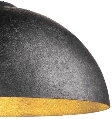 SLV FORCHINI 50 Pendelleuchte, E27, Pendellänge 150cm, 1x max. 40W, Ø 50cm, matt schwarz/matt gold (1008535)