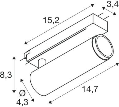 SLV GRIP! M Spot für 1-Phasen Hochvolt-Schienen-System, Ø4,3cm, 2000-3000K, Dim-to-Warm, Phase, 15W, gold/schwarz (1008434)