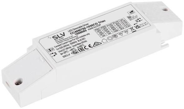 ARDEBO.de SLV LED Treiber, 40W, 700-1050mA DIP, PHASE dimmbar, mit Zugentlastung, weiß (1008665)