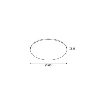 SLV PANEL 60 Deckenaufbauleuchte, LED, rund, grau, 4000K (1000786)