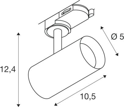 SLV Noblo Spot für 3-Phasen-Hochvolt-Schienensystem, rund, 2700K, Phasenabschnitt, 32°, schwarz (1007644)