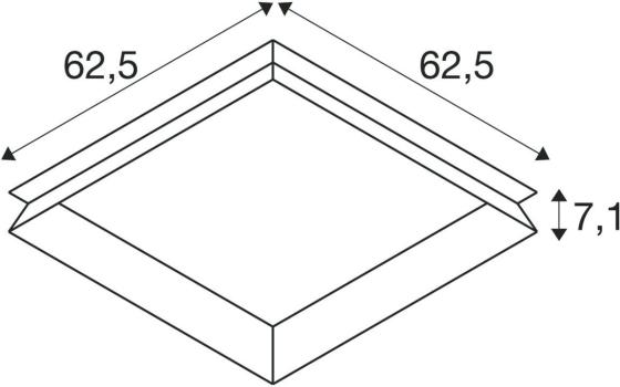SLV PANEL V Montagerahmen, versenkt, als Einbau für Deckeneinbauleuchte PANEL V 625, L62.5xB62.5cm, Stahl, weiß (1007576)