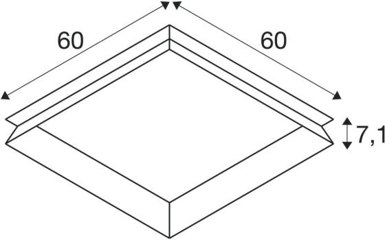 SLV PANEL V Montagerahmen, versenkt, als Einbau für Deckeneinbauleuchte PANEL V 600, L60xB60cm, Stahl, weiß (1007575)