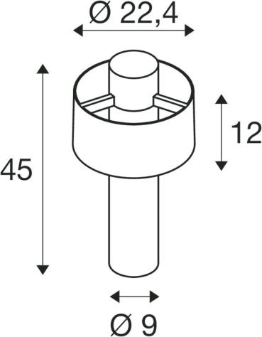 SLV PHOTONI CYL 45 Stehleuchte, zylindrisch, Höhe 45cm, 13W, E27, IP65, schwarz (1008195)