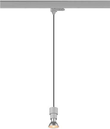 ARDEBO.de SLV PURI 2.0 Basic Pendelleuchte für 3-Phasen-Hochvolt-Schienensystem, GU10, 1x max.6W, Pendellänge 200cm, grau (1008212)
