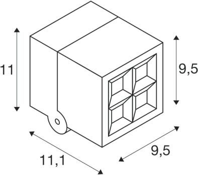 SLV S-CUBE Wand- und Deckenaufbauleuchte, IP65, 2700/3000K, PHASE dimmbar, anthrazit (1007458)