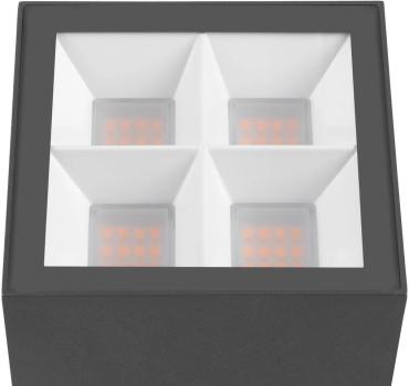 SLV S-CUBE Deckenaufbauleuchte, IP65, 2700/3000K, PHASE dimmbar, anthrazit (1007461)