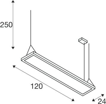 SLV WORKLIGHT PRO 120 Pendelleuchte, DALI dimmbar, Länge 120cm, 50W, 4000K, schwarz (1007468)