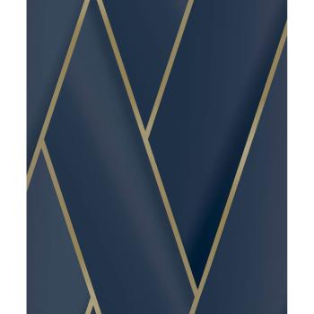 DUTCH WALLCOVERINGS Tapete Geometric Blau und Golden