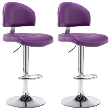 Barhocker 2 Stk. Lila Kunstleder