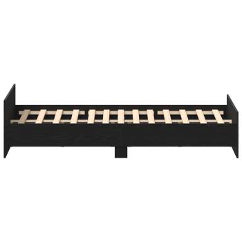 Bettgestell ohne Matratze Schwarz Eichen-Optik 200x200 cm