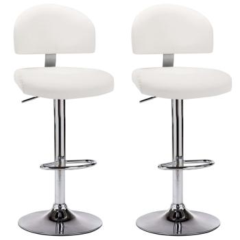 Barhocker 2 Stk. Weiß Kunstleder