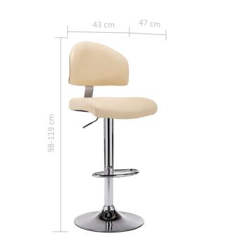 Barhocker Cremeweiß Kunstleder