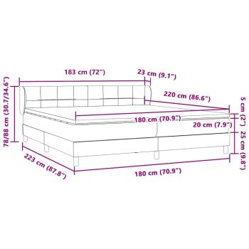 ARDEBO.de - Boxspringbett mit Matratzen Schwarz 180x220 cm Samt