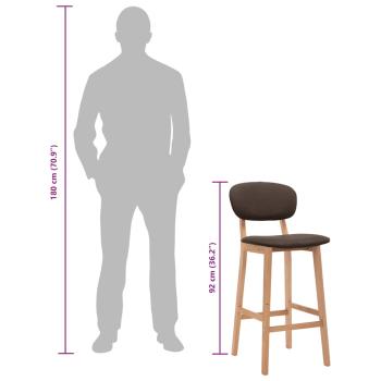 Barhocker 2 Stk. Braun Stoff