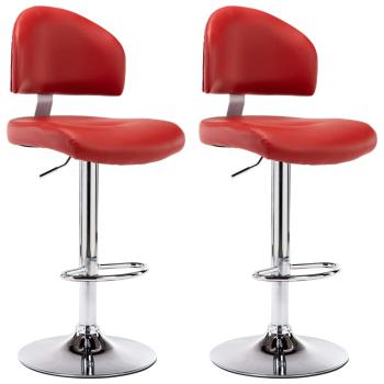 Barhocker 2 Stk. Weinrot Kunstleder