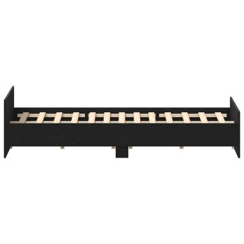 Bettgestell ohne Matratze Schwarz Eichen-Optik 160x200 cm