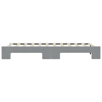 Tagesbett Ausziehbar Hellgrau 90x190 cm Stoff