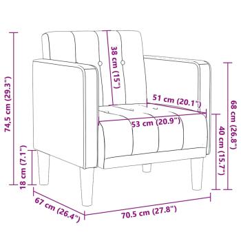 Sessel mit Armlehnen Dunkelgrün 53 cm Samt