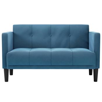 ARDEBO.de - Zweisitzer-Sofa Blau 111 cm Samt