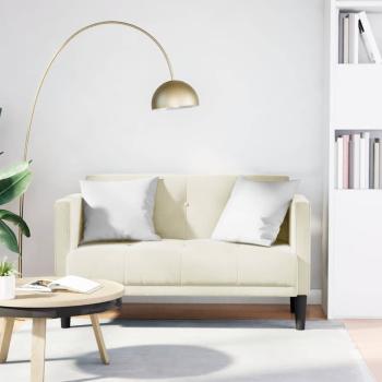 ARDEBO.de - Zweisitzer-Sofa Creme 111 cm Samt