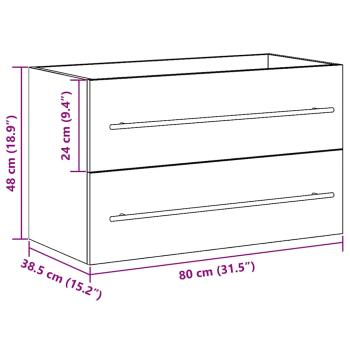 Waschbeckenunterschrank Altholz-Optik 80x38,5x48 cm