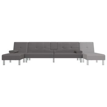 Schlafsofa in L-Form Grau 255x140x70 cm Kunstleder