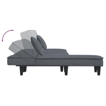 Schlafsofa in L-Form Dunkelgrau 255x140x70 cm Samt