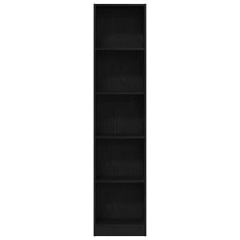 Bücherregal Schwarz Eichen-Optik 40x24x176 cm Holzwerkstoff