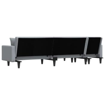Schlafsofa in L-Form Hellgrau 275x140x70 cm Stoff