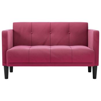 Zweisitzer-Sofa Weinrot 111 cm Samt