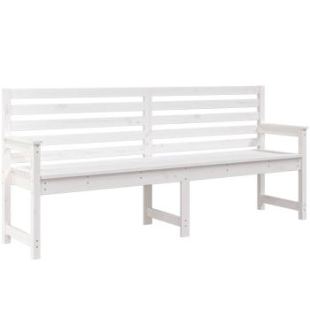 Gartenbank Weiß 203,5x48x91,5 cm Massivholz Kiefer