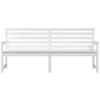 Gartenbank Weiß 203,5x48x91,5 cm Massivholz Kiefer