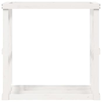 Outdoor-Kaminholzregal Weiß 108x52x106 cm Massivholz Kiefer