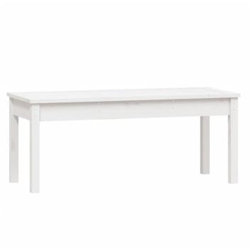 Gartenbank Weiß 109x44x45 cm Massivholz Kiefer