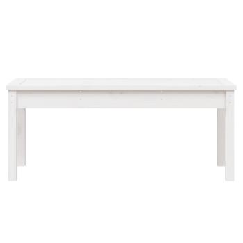 Gartenbank Weiß 109x44x45 cm Massivholz Kiefer