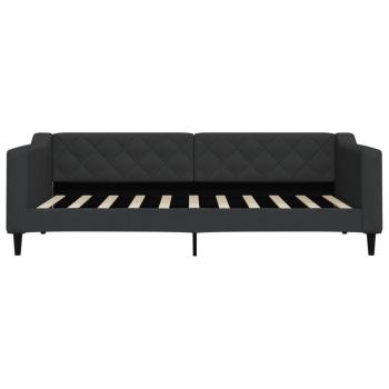 Tagesbett Ausziehbar mit Schubladen Schwarz 90x190 cm Stoff