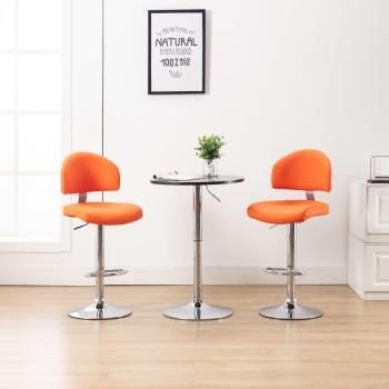 ARDEBO.de - Barhocker 2 Stk. Orange Kunstleder