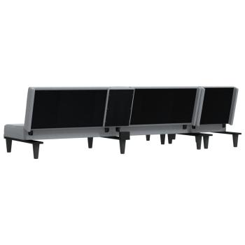 Schlafsofa in L-Form Hellgrau 255x140x70 cm Stoff