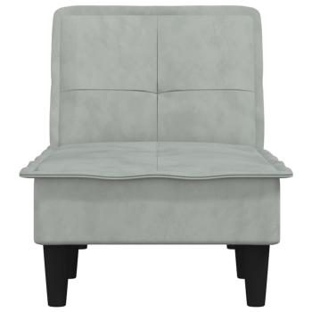 Chaiselongue Hellgrau Samt