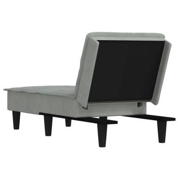 Chaiselongue Hellgrau Samt