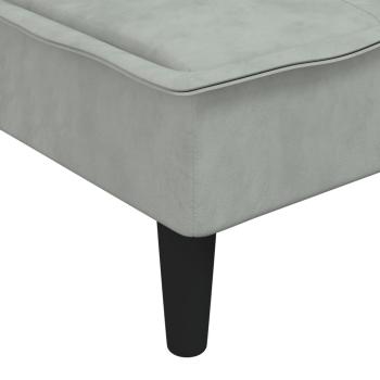 Chaiselongue Hellgrau Samt