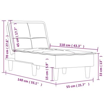 Chaiselongue Hellgrau Samt