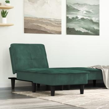 ARDEBO.de - Chaiselongue Dunkelgrün Samt