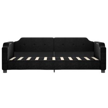 Tagesbett Ausziehbar Schwarz 90x190 cm Stoff