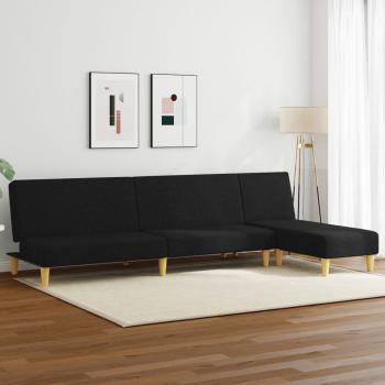ARDEBO.de - 2-tlg. Sofagarnitur Schwarz Stoff