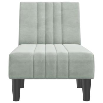 Chaiselongue Hellgrau Samt