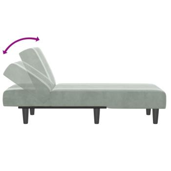 Chaiselongue Hellgrau Samt