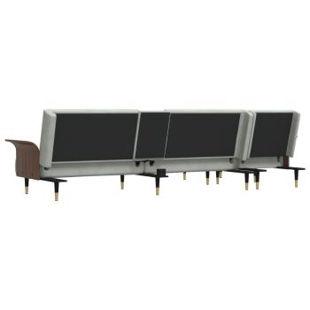 Schlafsofa in L-Form Hellgrau 279x140x70 cm Samt