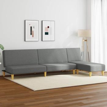 ARDEBO.de - 2-tlg. Sofagarnitur Dunkelgrau Stoff